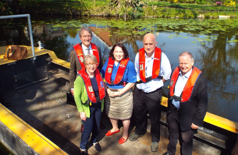 Maggie and Jessica with Owen Paterson and Canal and Rivers Trust representatives