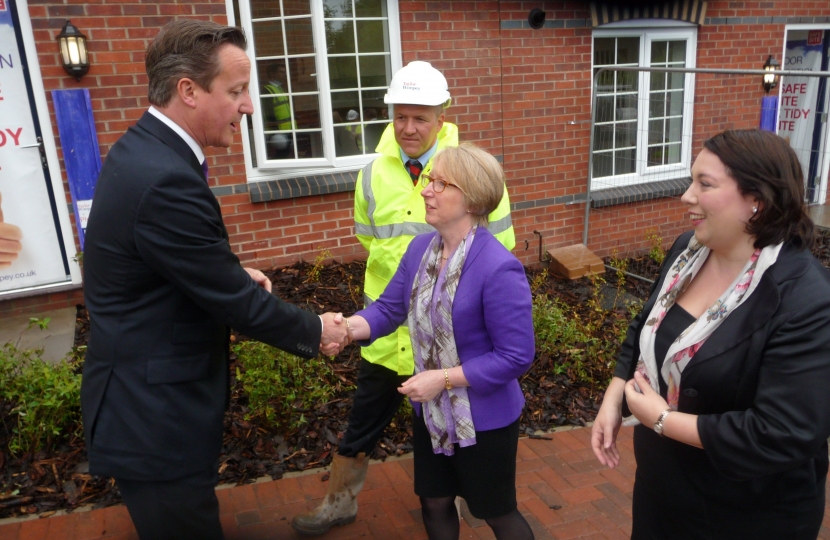 Maggie and Jessica welcome the Prime Minister to Ilkeston