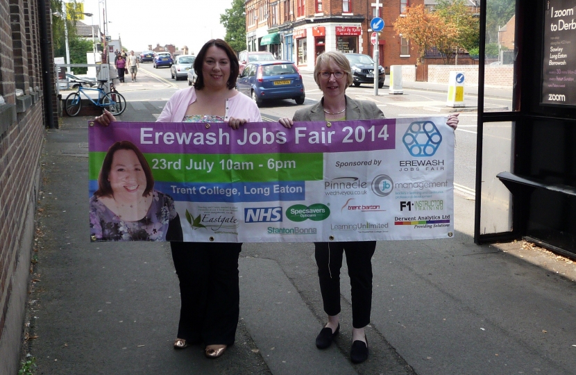 Maggie and Jessica promoting the Jobs Fair